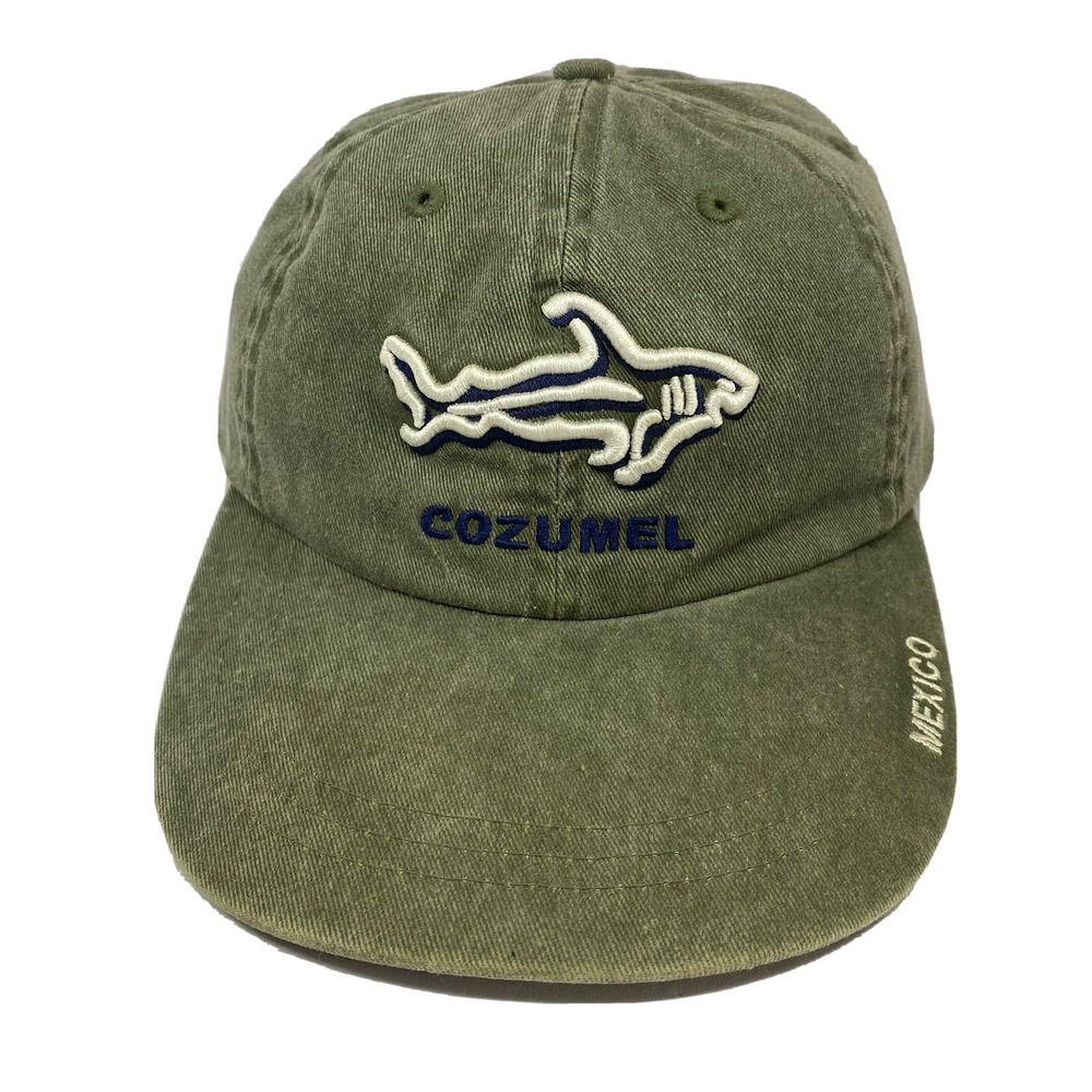 Cozumel Mexico‎ Fishing Green Beach Cap Strap Back Trucker Hat Shark